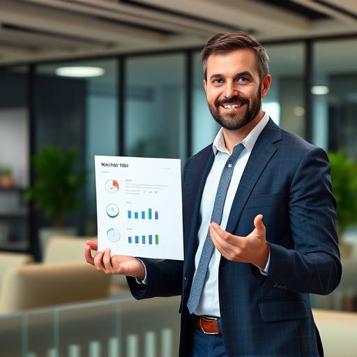 Una persona che presenta dati e analisi di mercato